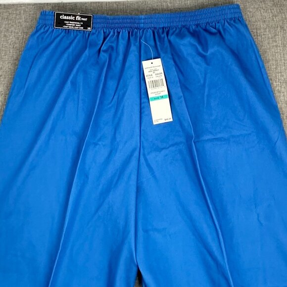 NEW! Alfred Dunner Straight Leg Pants Mid Rise Lappis/ Blue 16 Stretch Waist $48 - Picture 12 of 13